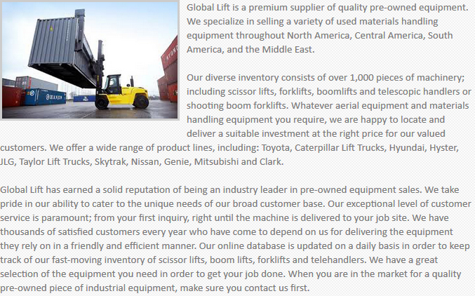 Global Lift Equipment Visalia